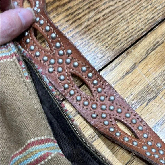 Fossil Tan and Brown Hobo Bag with Patterned Stripes - Picture 2 of 9